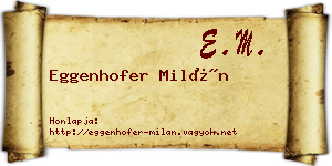 Eggenhofer Milán névjegykártya