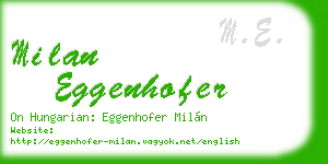 milan eggenhofer business card